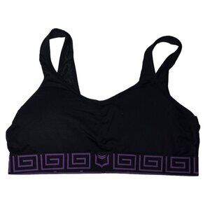 Sheath Women's Padded Low Impact Sports Bra Black Purple Large